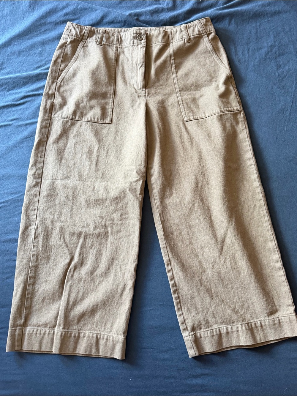 Eileen Fisher Rye Garment-Dyed Utility Cotton Wide-Leg Pant